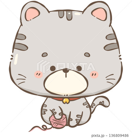 Little gray cat 136809486