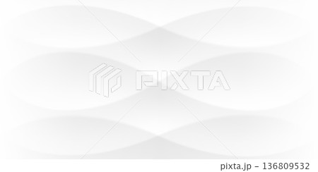 white abstract background, wave pattern with gray lines vector. Light grey geometric curved design, modern gradient graphic. Elegant clean paper soft wavy shape, 3d bright wallpaper shadow texture 136809532