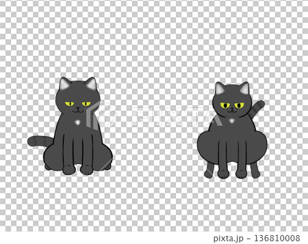 Cat toilet style illustration set 136810008