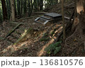 山の中、墓じまいされた墓所 136810576