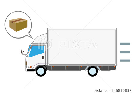 走るトラックとダンボール 走るトラックとダンボール 136810837