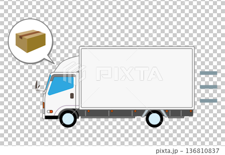 走るトラックとダンボール 走るトラックとダンボール 136810837