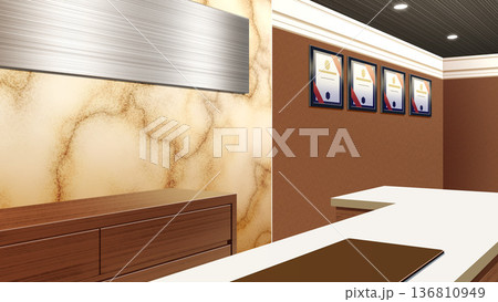 大理石の壁の受付 136810949