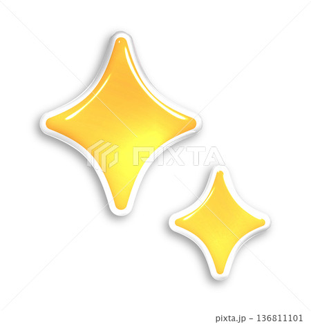 ぷっくりとした立体的なシール風のキラキラマークの画像 つやつやした光沢のあるキラキラ素材の単品 ぷっくりとした立体的なシール風のキラキラマークの画像 つやつやした光沢のあるキラキラ素材の単品 136811101