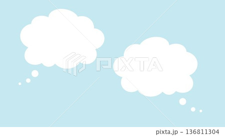 吹き出し　雲　もくもく　シンプル　ベクターpng 136811304