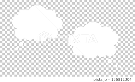 吹き出し　雲　もくもく　シンプル　ベクターpng 136811304