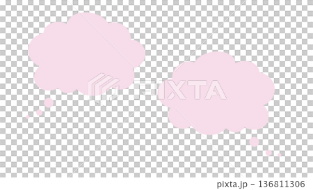 粉紅色蓬鬆對話氣泡雲朵簡約向量 png 136811306