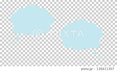 Speech bubble cloud fluffy light blue simple vector png 136811307