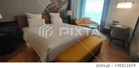 this is bedroom interior of hotel in Jakarta 136811629