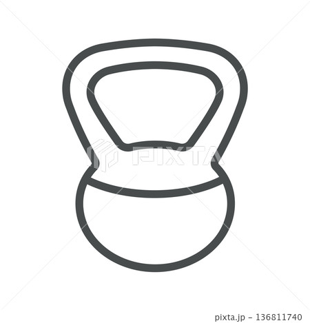 Soft Kettlebell Outline Icon Isolated on White Background 136811740