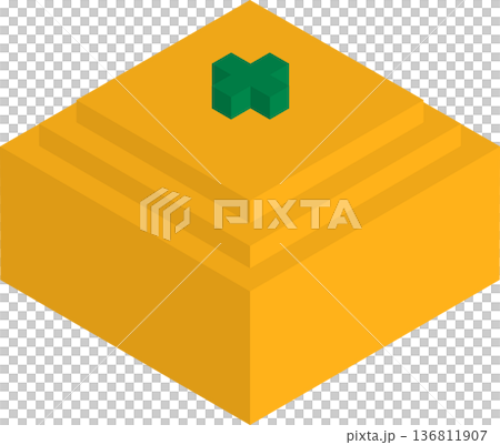 Isometric blocky orange illustration Isometric blocky orange illustration 136811907