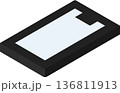 アイソメトリックで描かれたブロック風のスマートフォンのイラスト 136811913