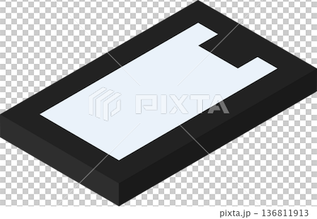 アイソメトリックで描かれたブロック風のスマートフォンのイラスト アイソメトリックで描かれたブロック風のスマートフォンのイラスト 136811913