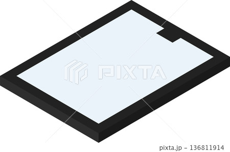 アイソメトリックで描かれたブロック風のタブレットのイラスト 136811914