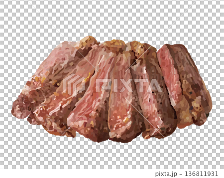 切割的牛排（不含盤） 136811931