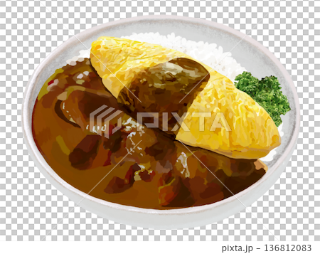 オムカレー（パセリ付き） 136812083