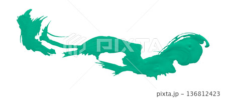 green brush isolated on transparent background green watercolor 136812423