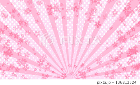 桜　春　和柄　背景　 136812524