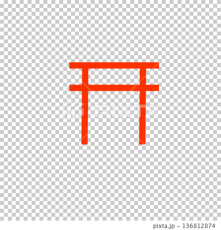 鳥居シンプルアイコンアウトライン素材 136812874