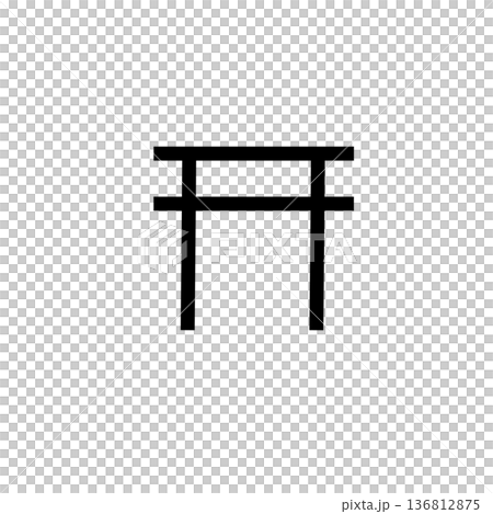 鳥居シンプルアイコンアウトライン素材 136812875