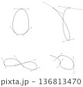 ベジェ曲線 練習用サンプルセット 136813470