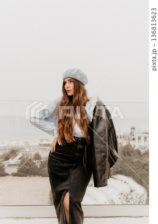 Woman Fashion Leatherjacket Style Outlook 136813623