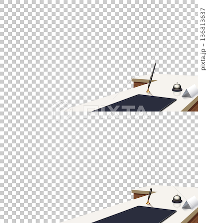 Reception counter with transparent background 136813637