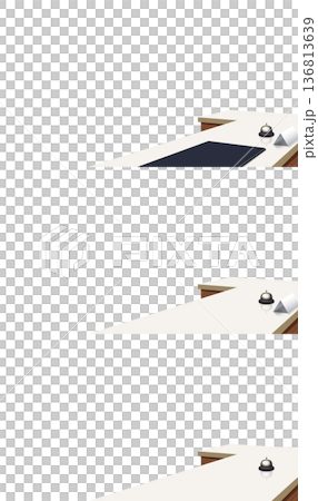 Reception counter with transparent background 136813639