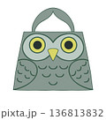 ふくろうの顔が描かれたラッピング袋 ギフトバッグ アイコン 136813832