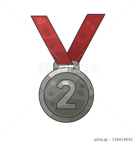Illustration of Second Place Medal 136814642