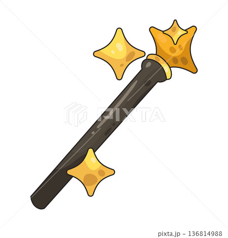 Illustration of magic wand 136814988