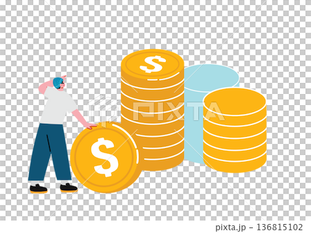 お金を稼ぐ男性 136815102