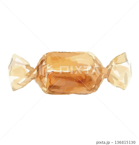 水彩風のキャラメルイラスト 136815130