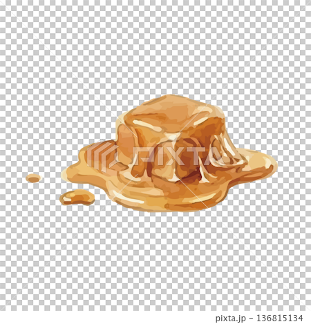 Watercolor style caramel illustration 136815134