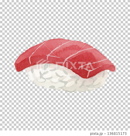 水彩風のマグロイラスト 水彩風のマグロイラスト 136815173