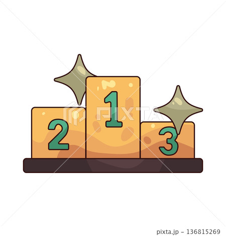 Illustration of winner podium Illustration of winner podium 136815269