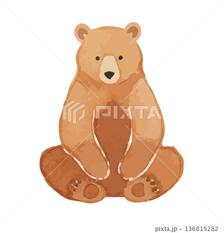 水彩風のクマのイラスト 水彩風のクマのイラスト 136815282