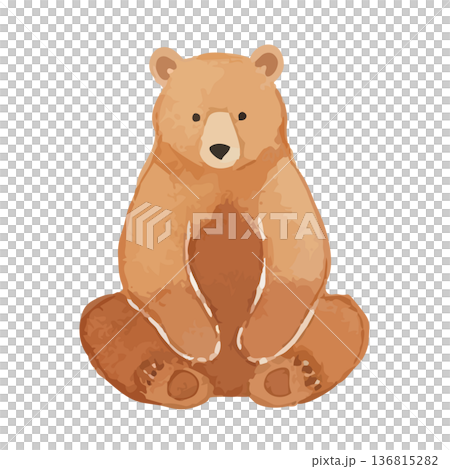 水彩風のクマのイラスト 水彩風のクマのイラスト 136815282