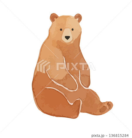 水彩風のクマのイラスト 136815284