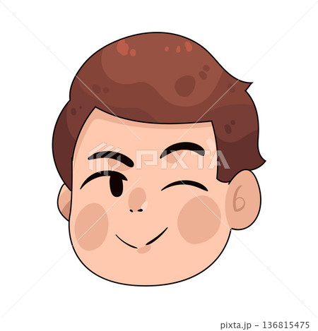 Illustration of winking eye  136815475