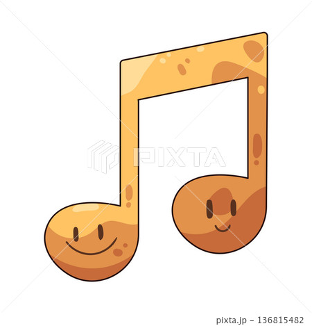 Illustration of Smiley Music Note 136815482