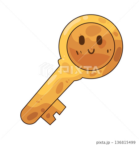 Illustration of key to happiness 136815499