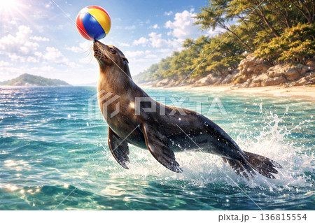 動物-カリフォルニアアシカ 136815554