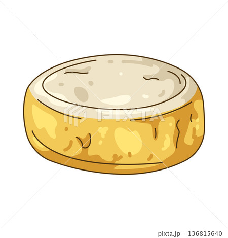 Illustration of Gouda cheese wheel  136815640
