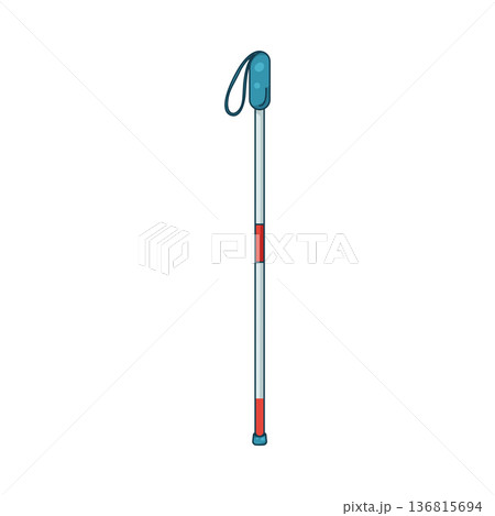 Illustration of folding white cane Illustration of folding white cane 136815694