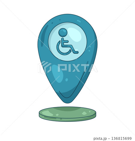 Illustration of accessibility GPS map location 136815699