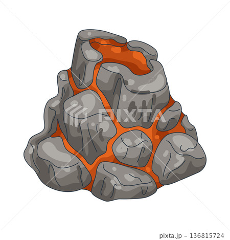 Illustration of lava rock Illustration of lava rock 136815724