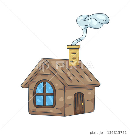 Illustration of mountain cabin 136815731