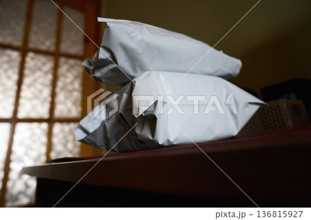 Stacked Shipping Boxes - Business Logistics 136815927