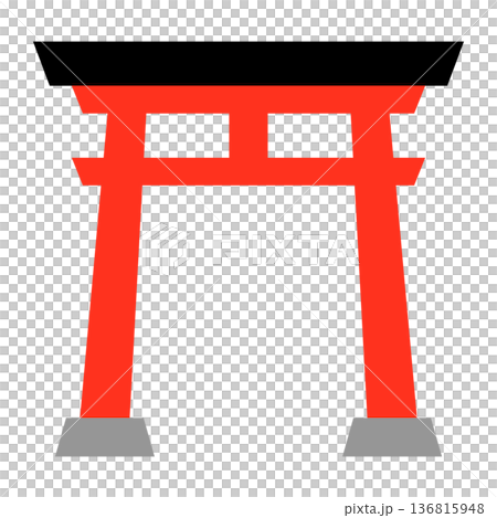 簡單的鳥居插圖向量素材 136815948